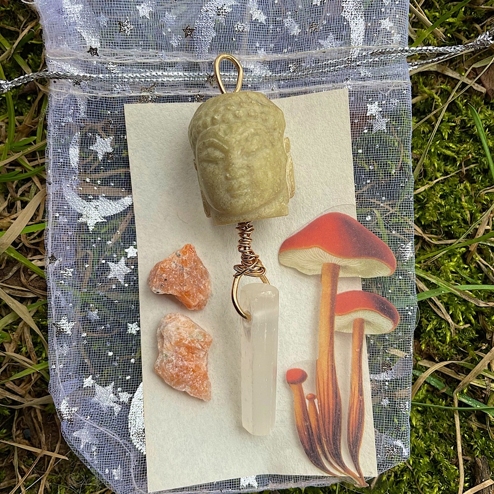Yellow Jasper & Satin Spar 14k Gold Filled Handmade Charm